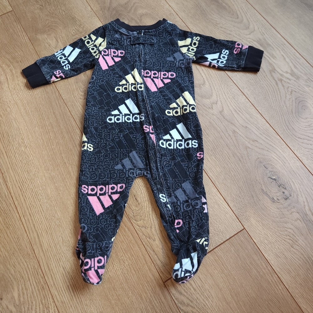 3m Girls Adidas Footie Pajamas - Picture 2 of 3